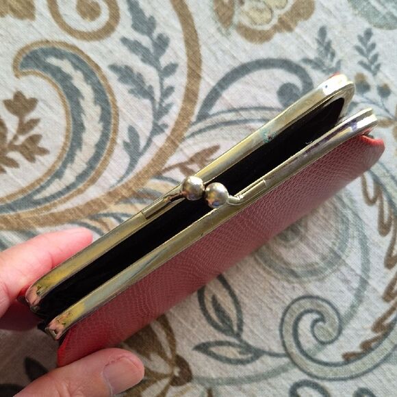 Red Mini Clutch with Silver Accents - Picture 3 of 8